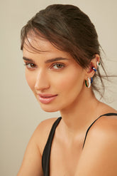 Silver Versatile Hoop, White Rhodium, Natural White Topaz + Give Joy Gift